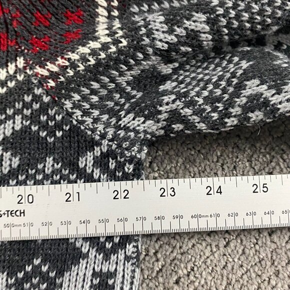 Vintage Sears Fair Isle Sweater Men's Large Knit Acrylic Full Zip Nordic Gray - Picture 9 of 10